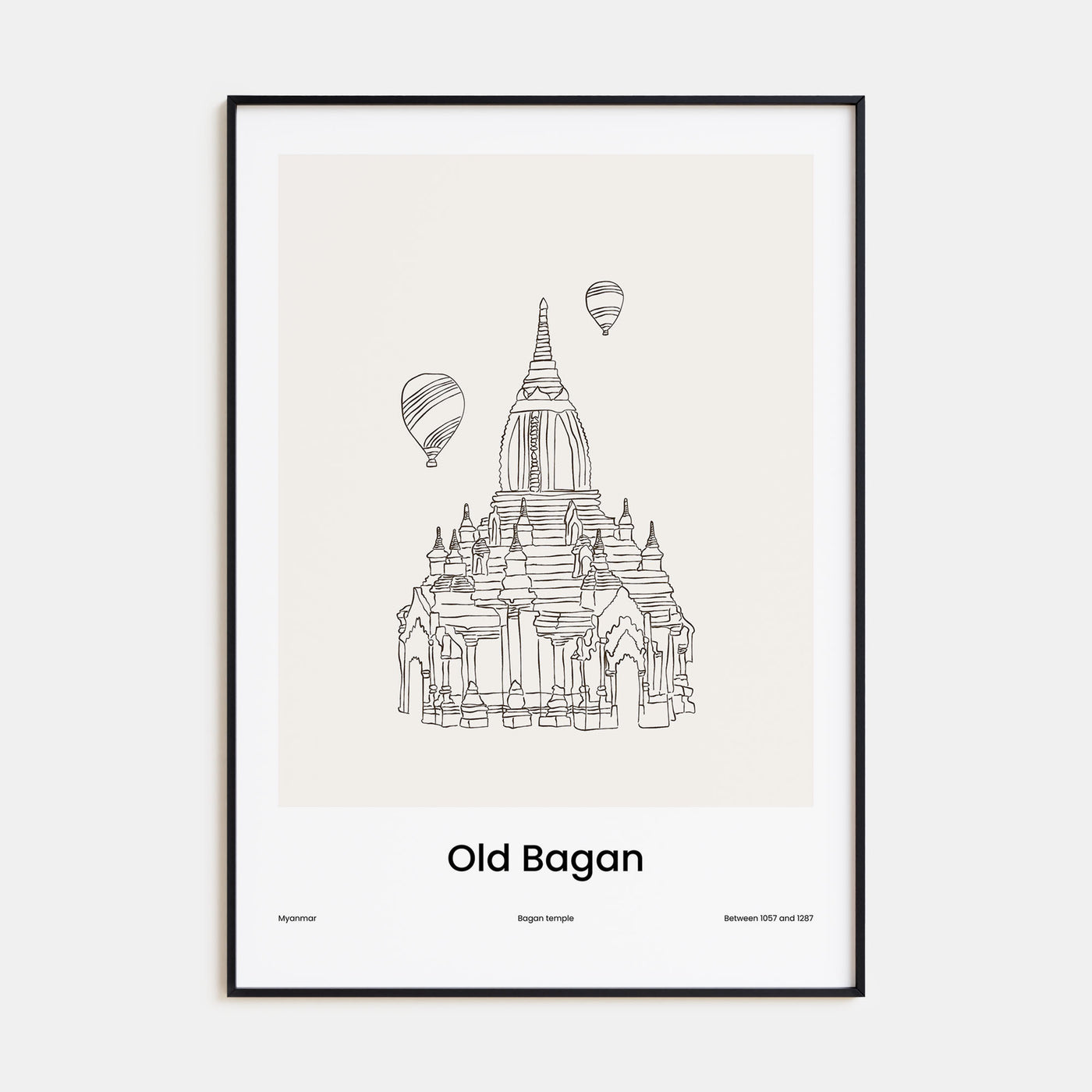 Old Bagan Drawn Poster