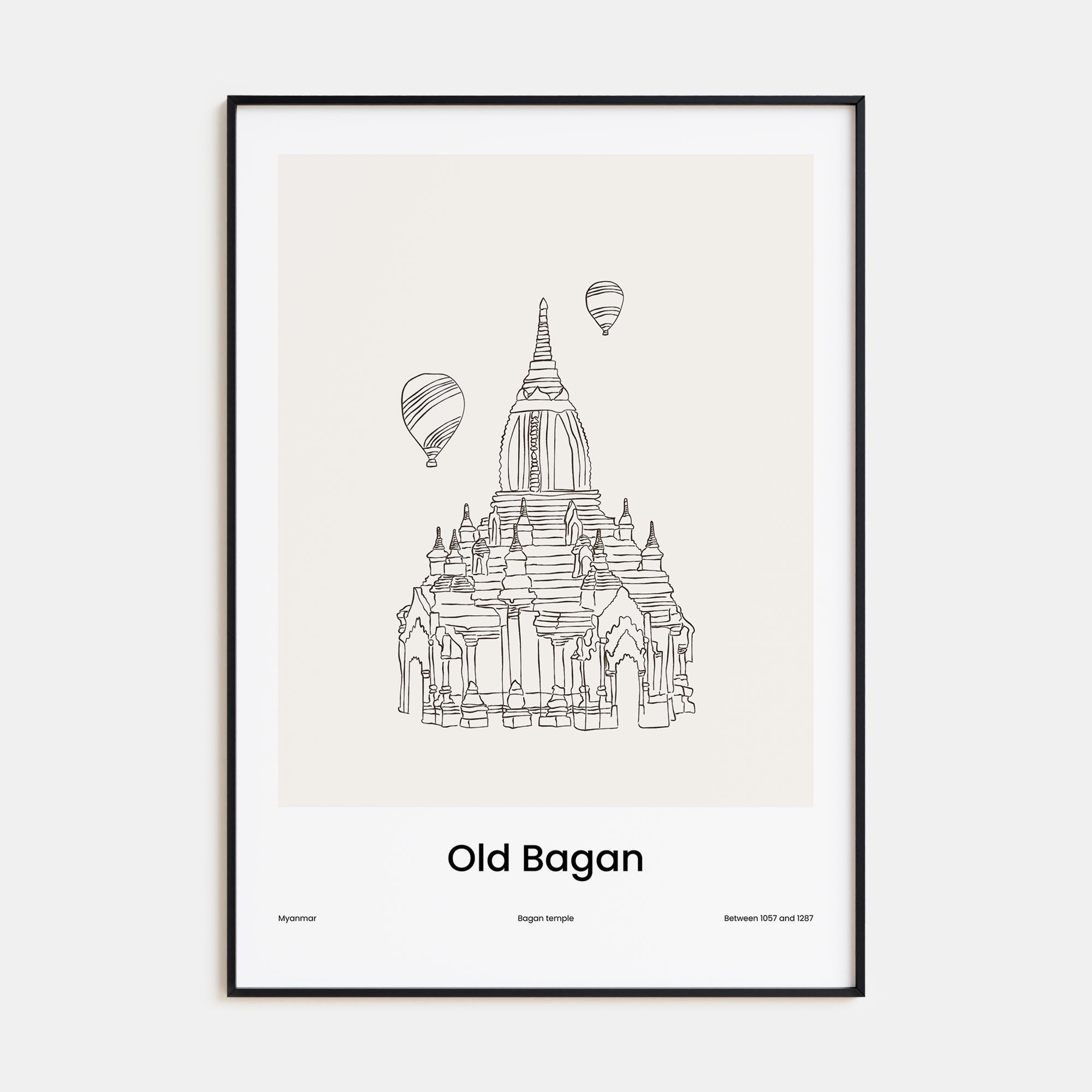 Old Bagan Drawn Poster