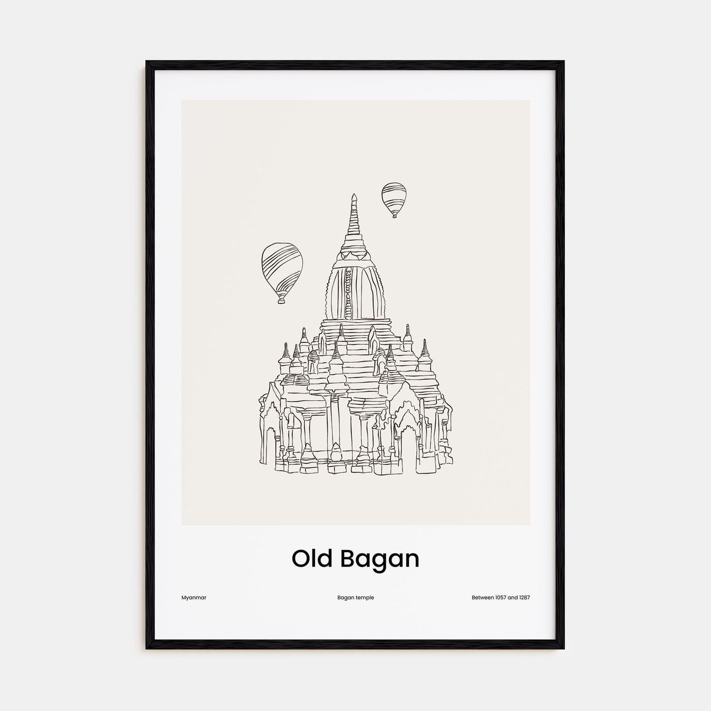 Old Bagan Drawn Poster
