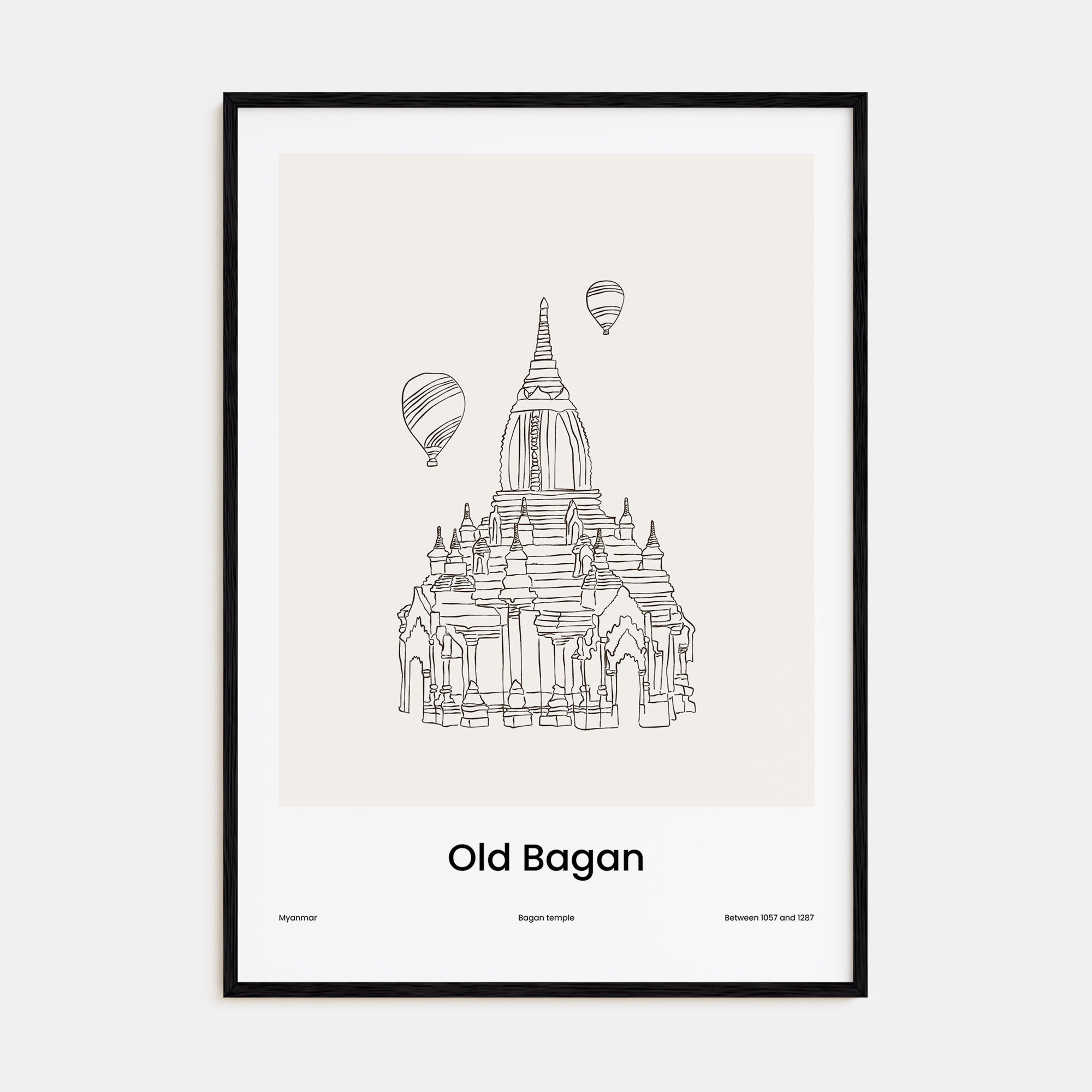 Old Bagan Drawn Poster
