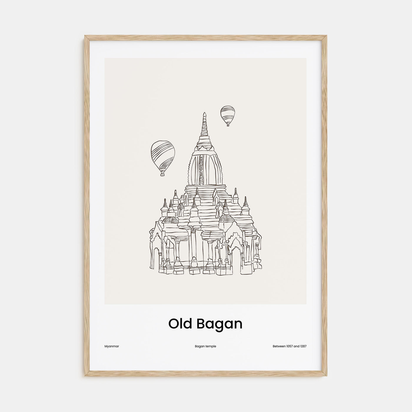 Old Bagan Drawn Poster