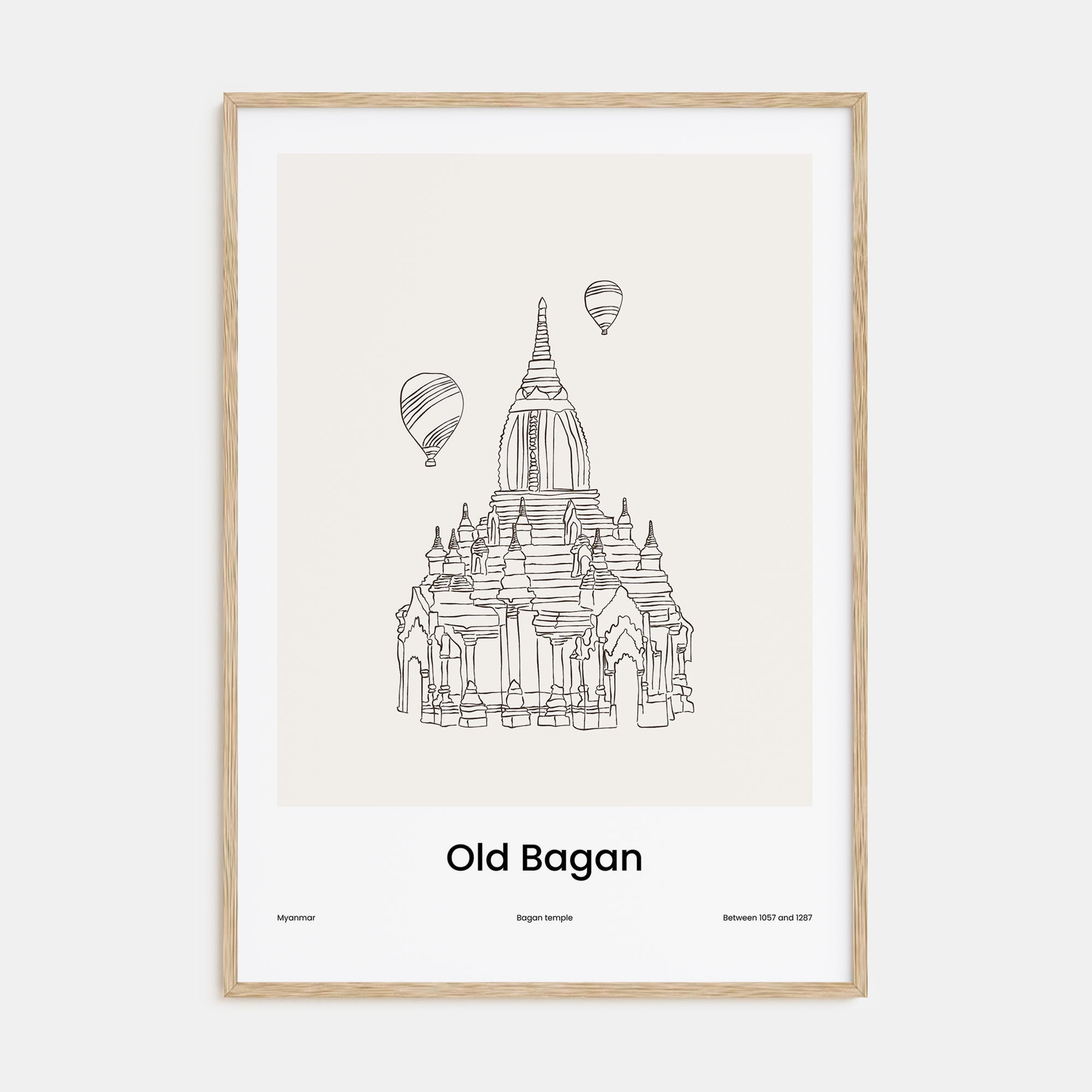 Old Bagan Drawn Poster