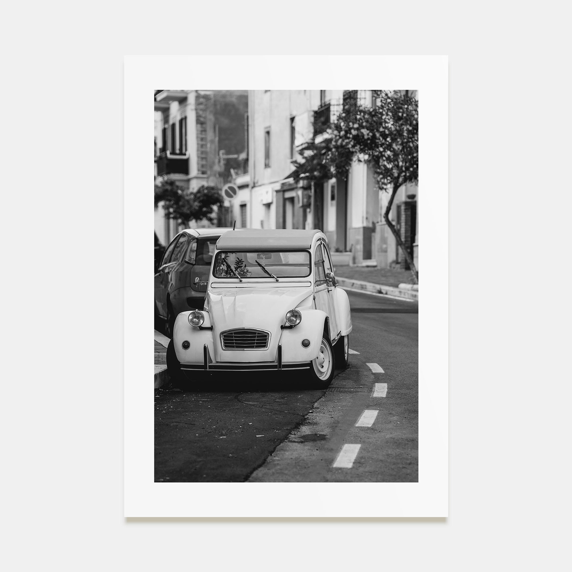 Old Car in Italy Photo B&W Poster