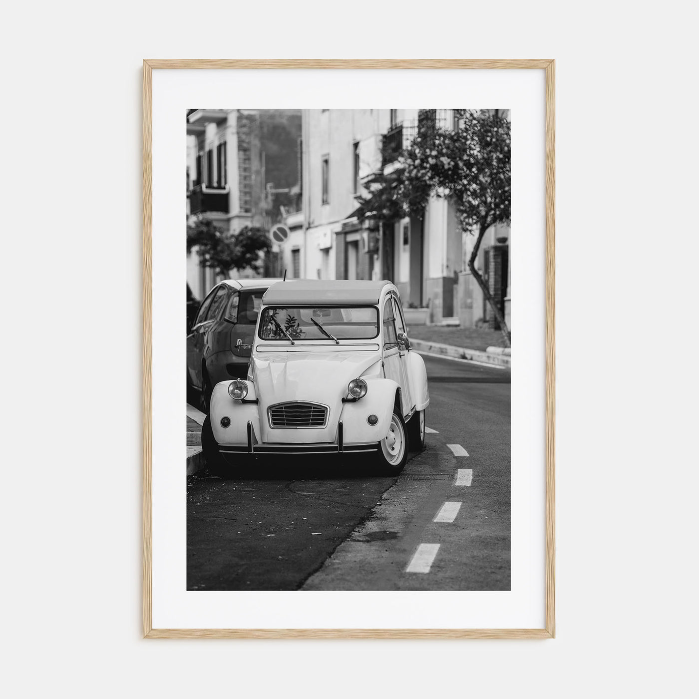 Old Car in Italy Photo B&W Poster