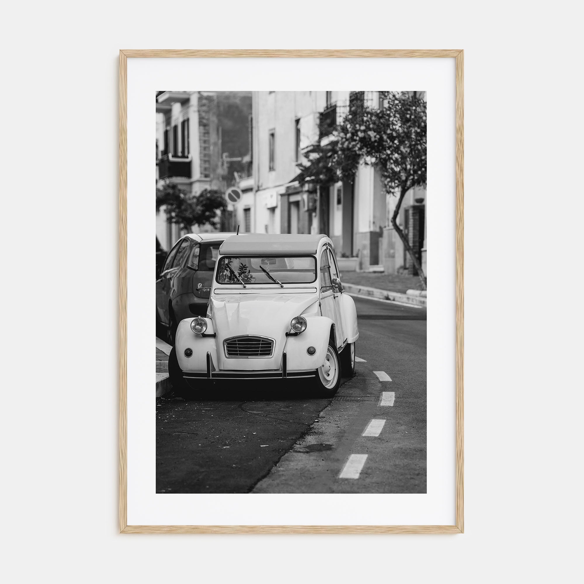 Old Car in Italy Photo B&W Poster