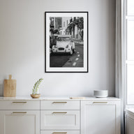 Old Car in Italy Photo B&W Poster