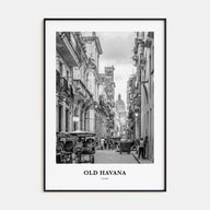Old Havana Portrait B&W Poster