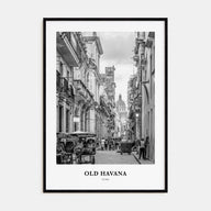 Old Havana Portrait B&W Poster