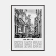 Old Havana Travel B&W Poster