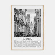 Old Havana Travel B&W Poster