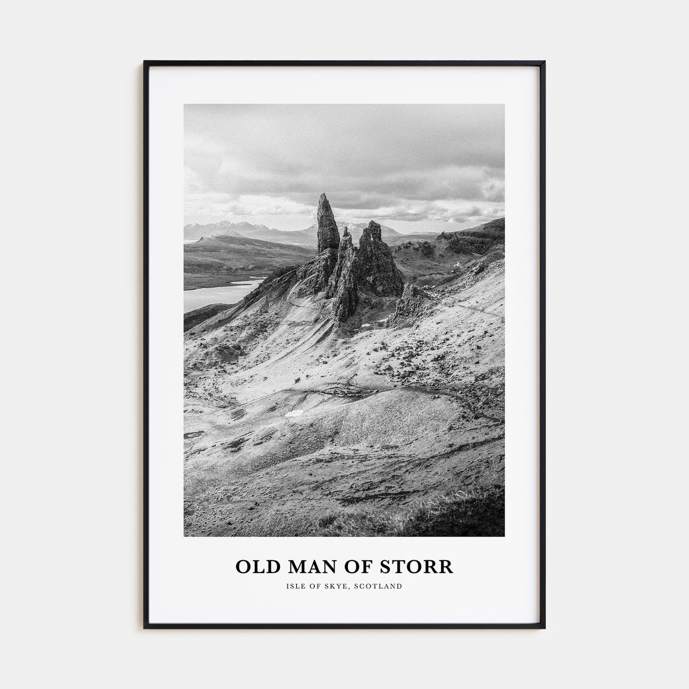 Old Man of Storr Portrait B&W Poster