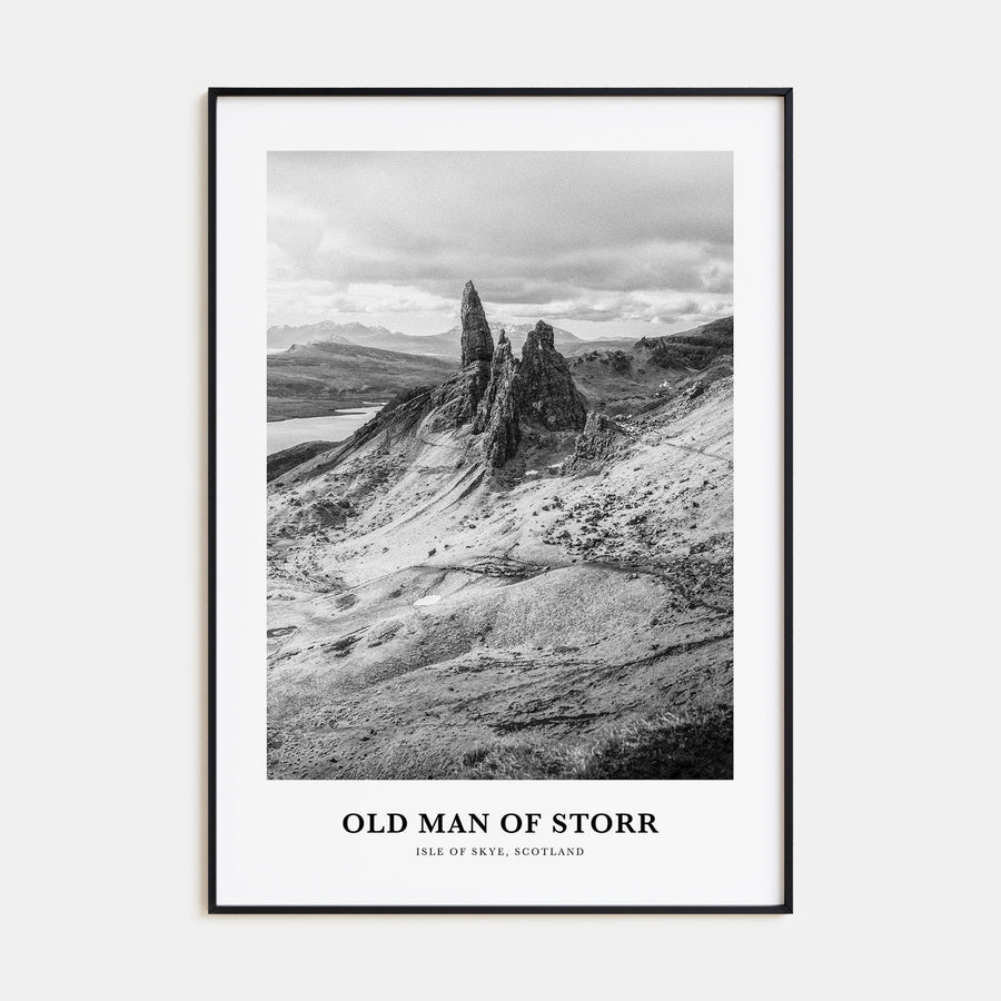 Old Man of Storr Portrait B&W Poster