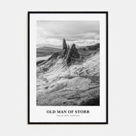 Old Man of Storr Portrait B&W Poster