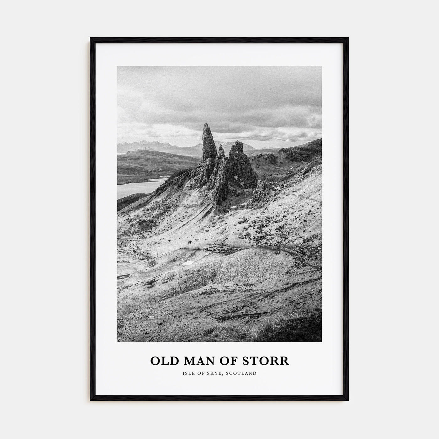 Old Man of Storr Portrait B&W Poster