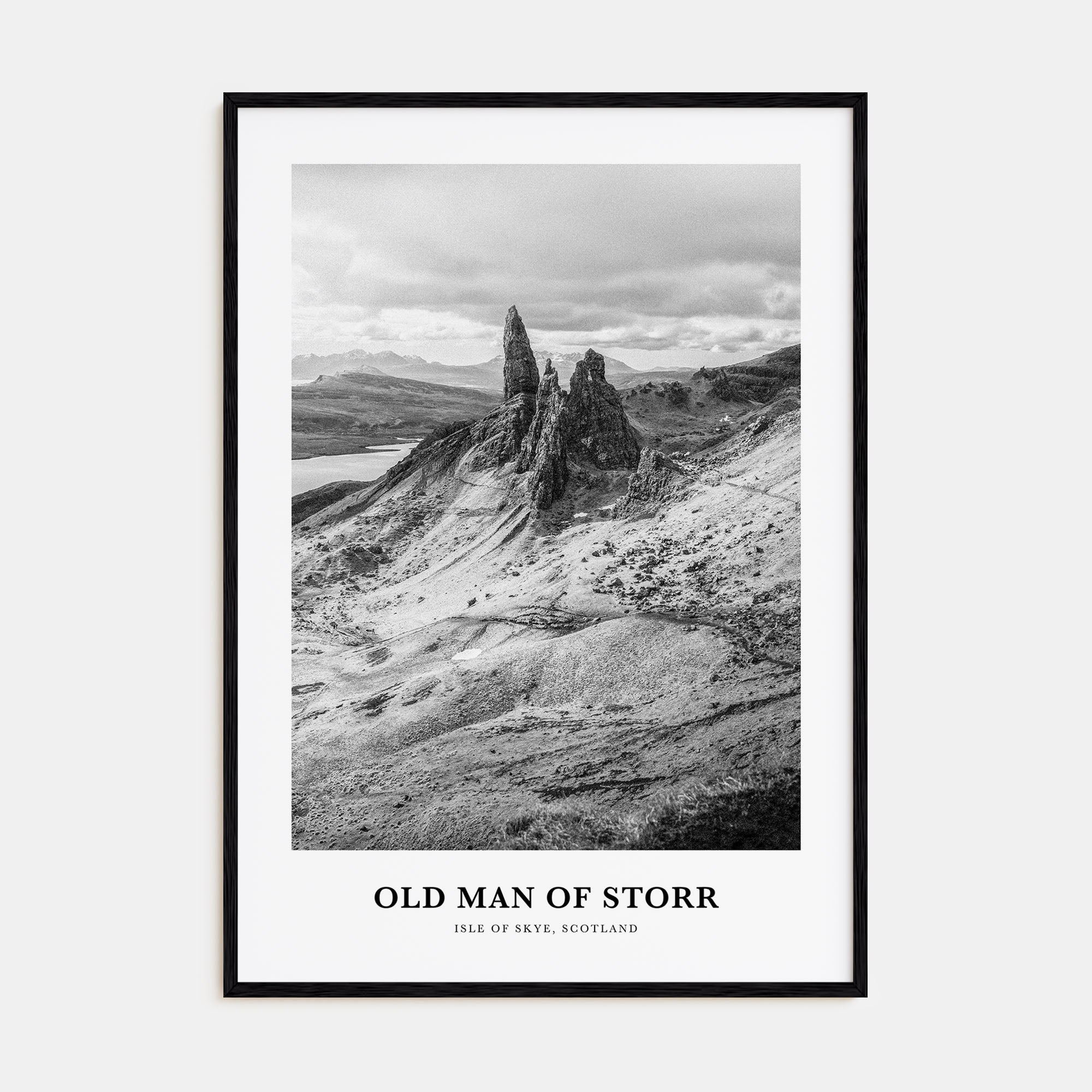 Old Man of Storr Portrait B&W Poster