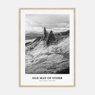 Old Man of Storr Portrait B&W Poster