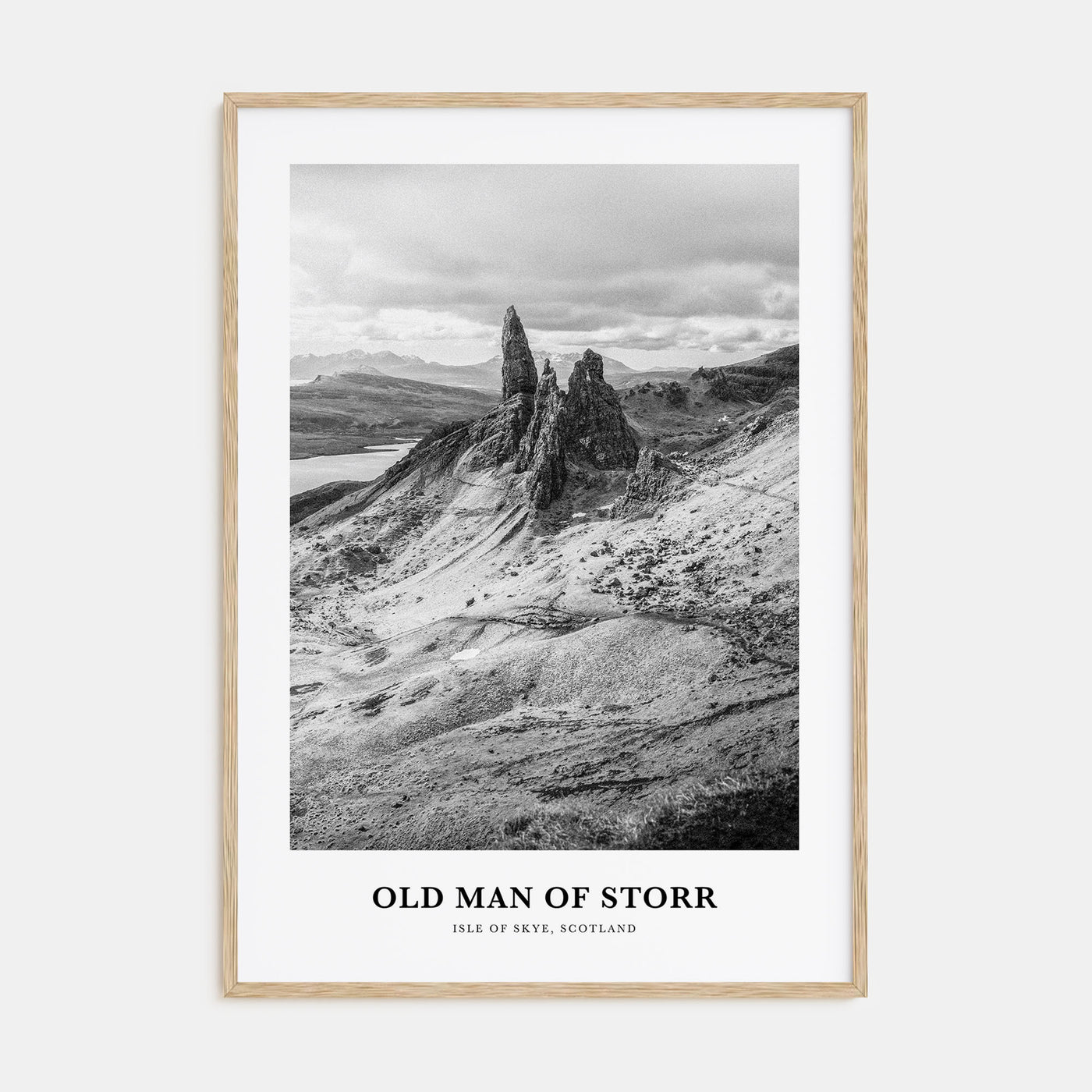 Old Man of Storr Portrait B&W Poster