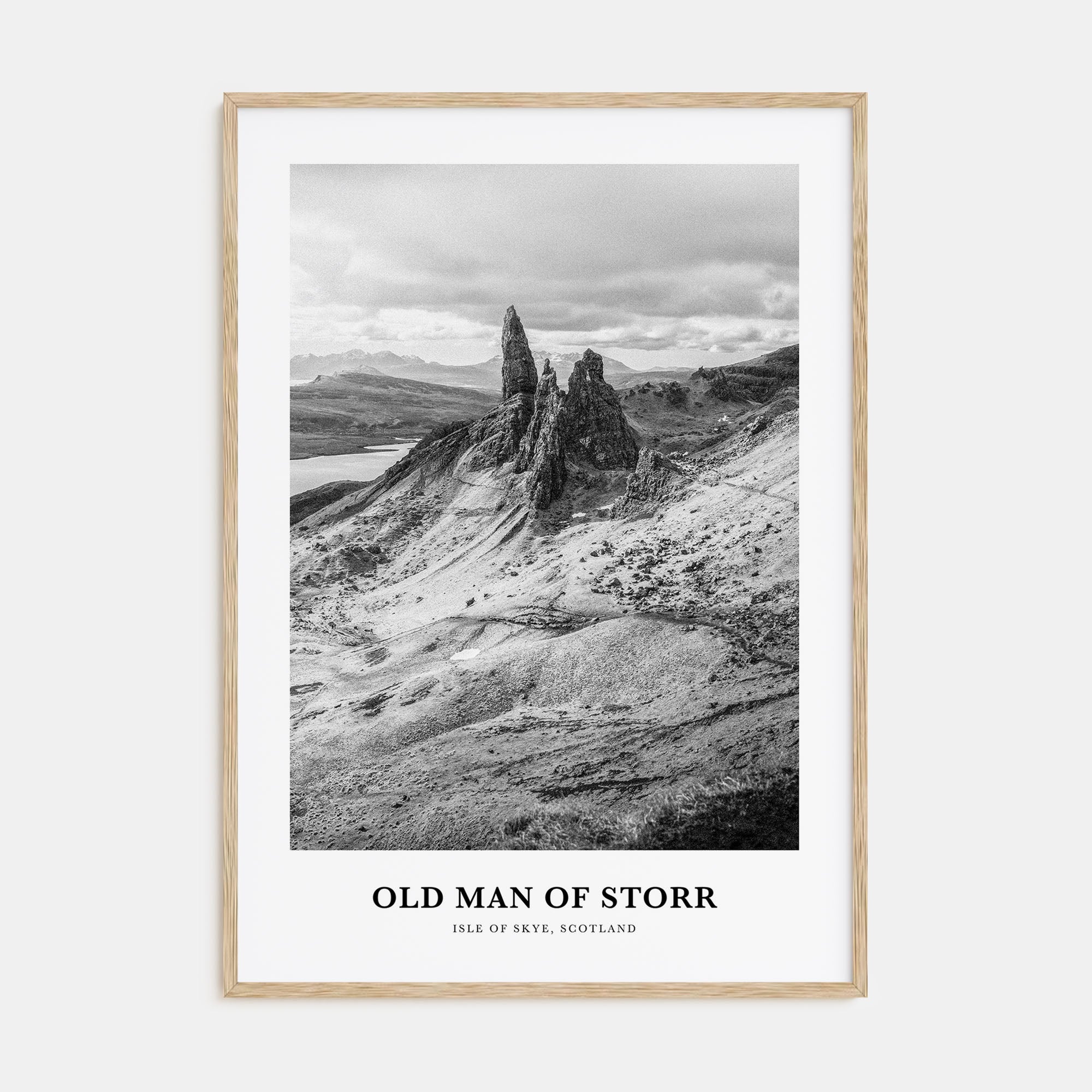 Old Man of Storr Portrait B&W Poster