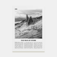 Old Man of Storr Travel B&W Poster