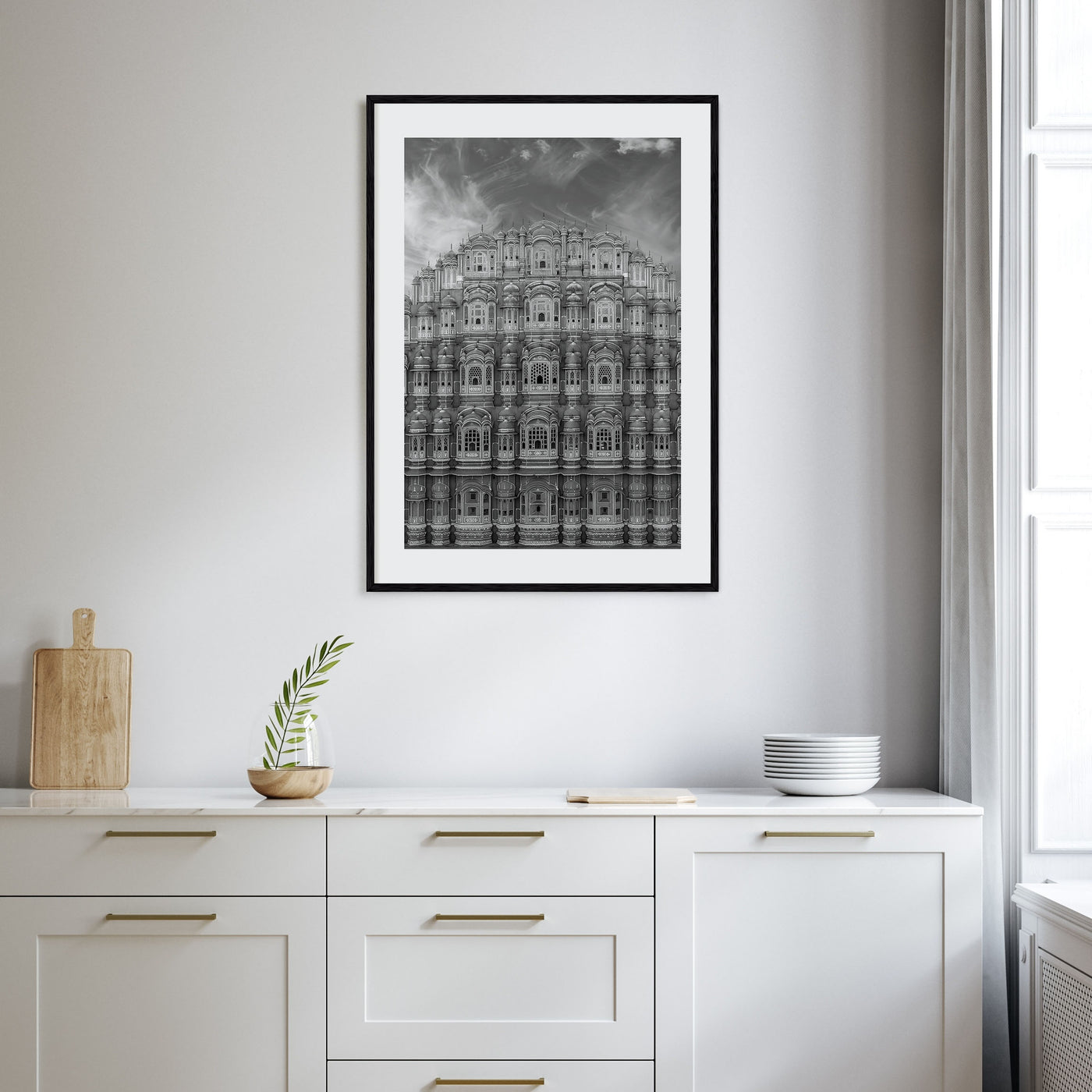 Old Palace Facade Photo B&W No 2 Poster