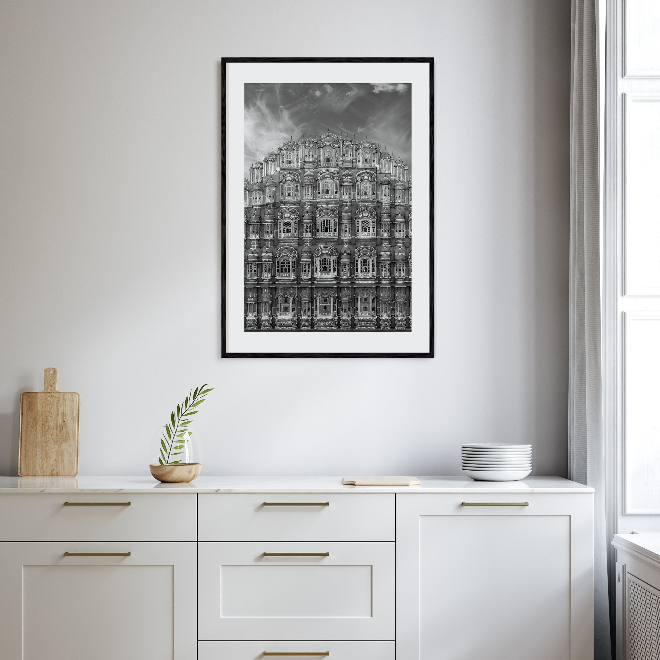 Old Palace Facade Photo B&W No 2 Poster