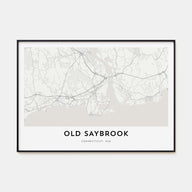 Old Saybrook Map Landscape Poster
