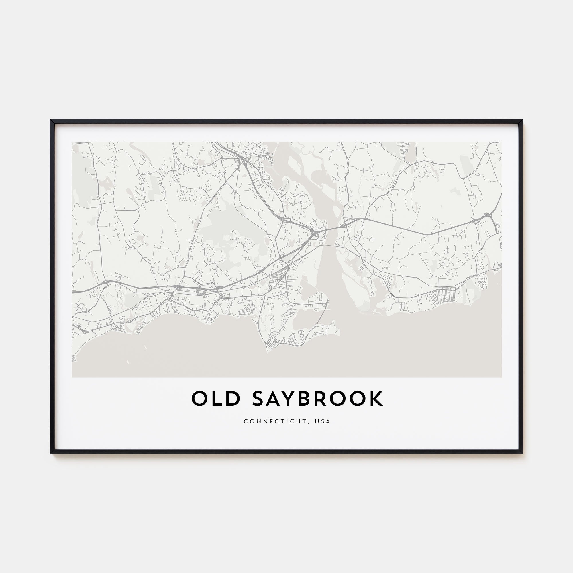 Old Saybrook Map Landscape Poster