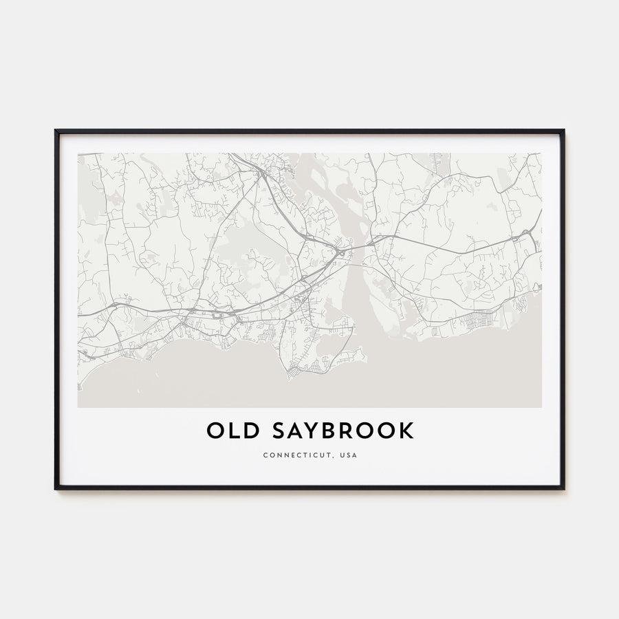 Old Saybrook Map Landscape Poster