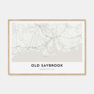 Old Saybrook Map Landscape Poster
