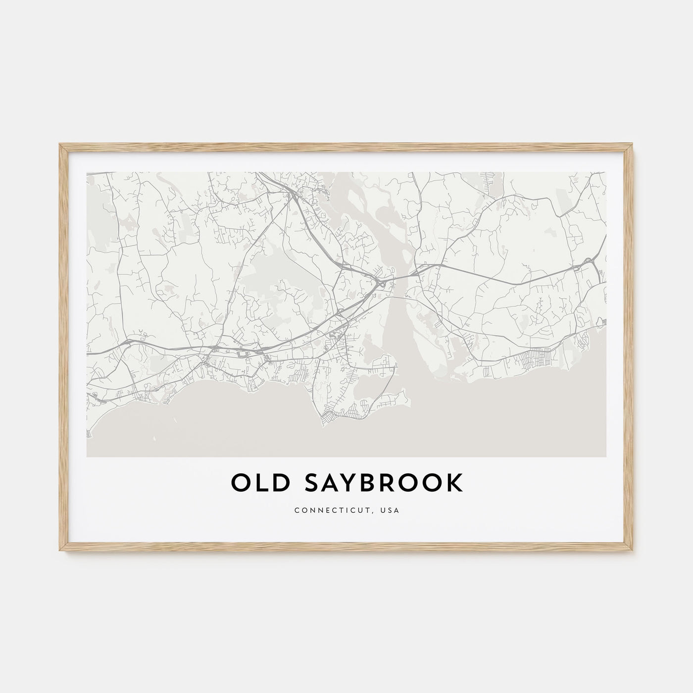 Old Saybrook Map Landscape Poster
