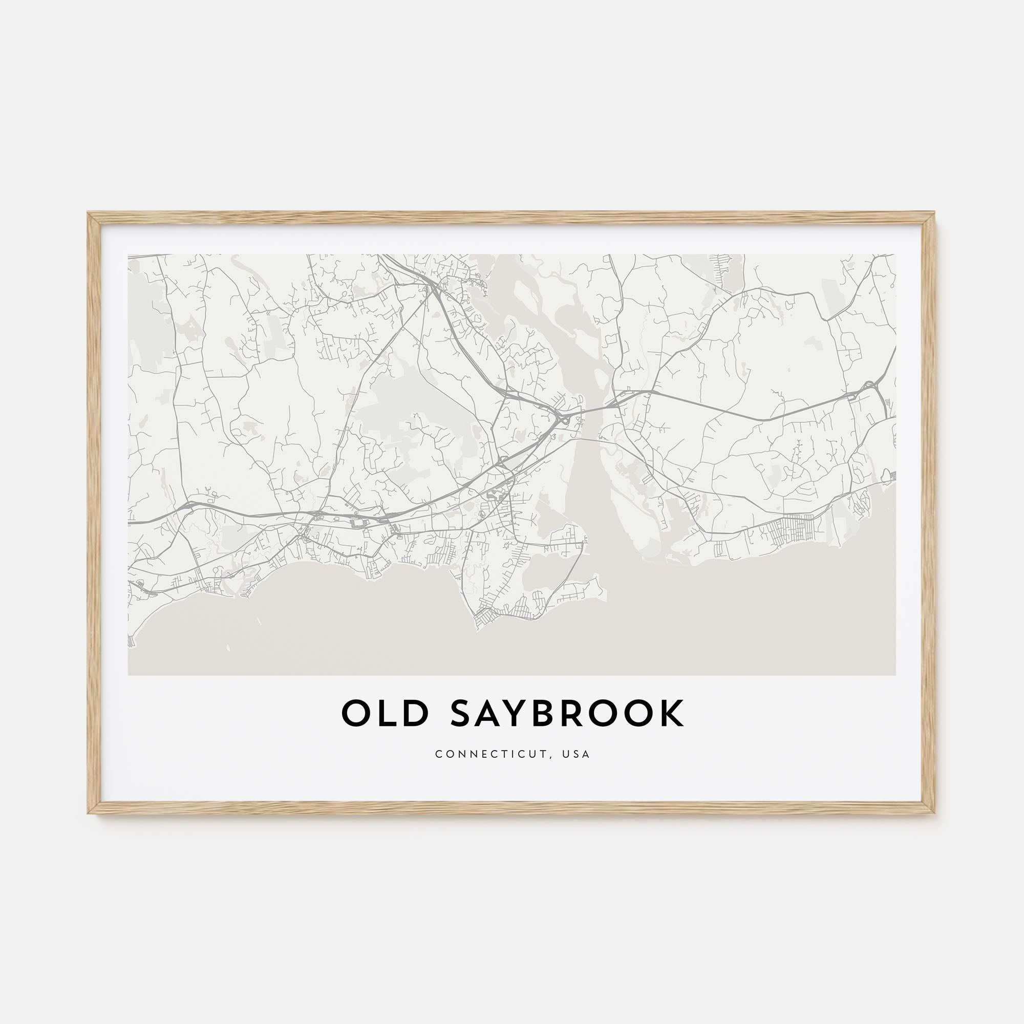Old Saybrook Map Landscape Poster