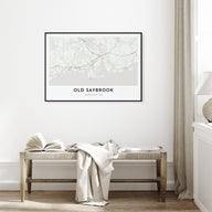 Old Saybrook Map Landscape Poster