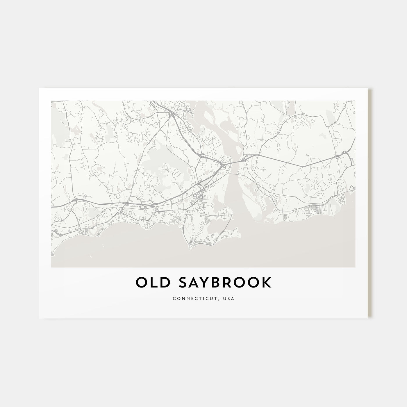 Old Saybrook Map Landscape Poster