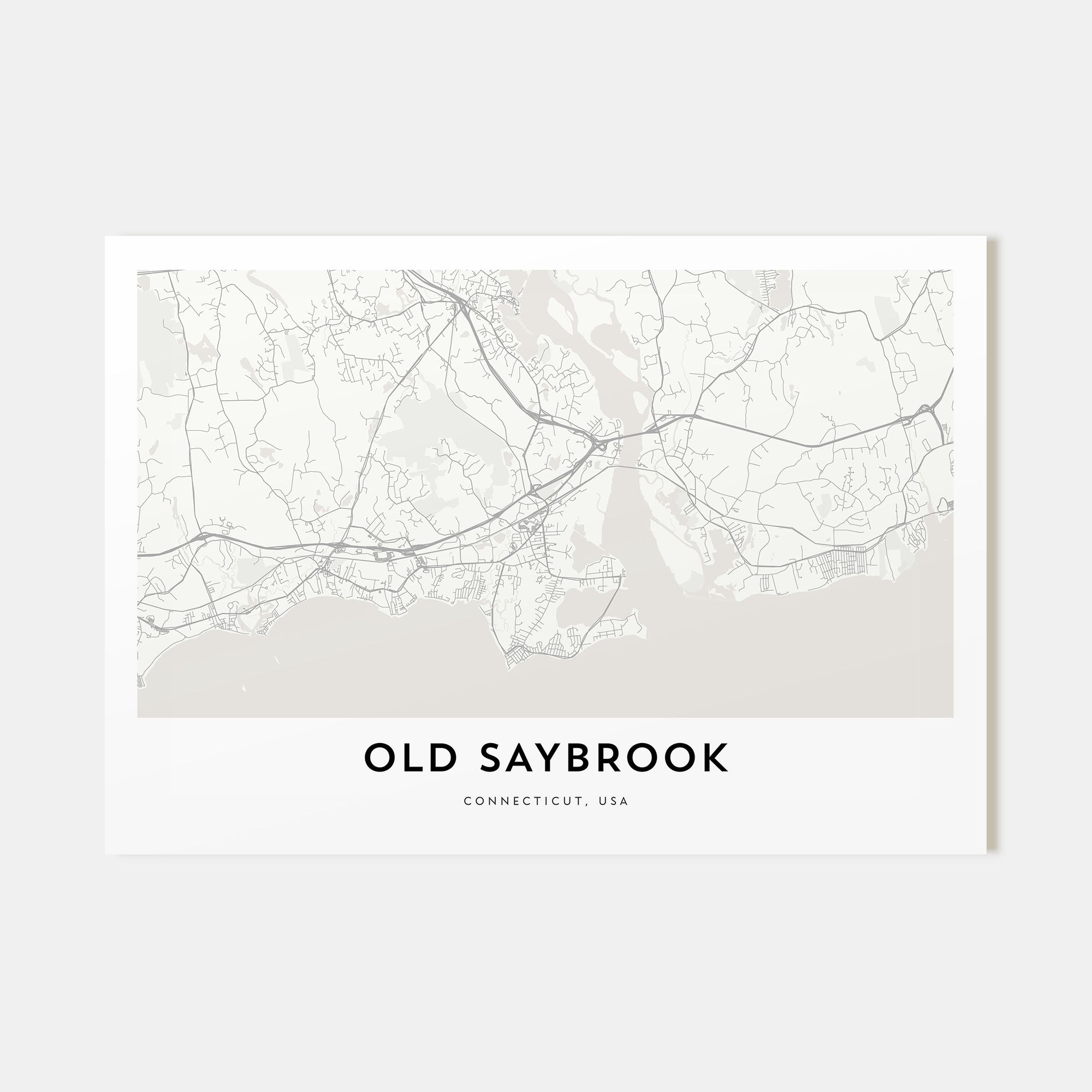 Old Saybrook Map Landscape Poster
