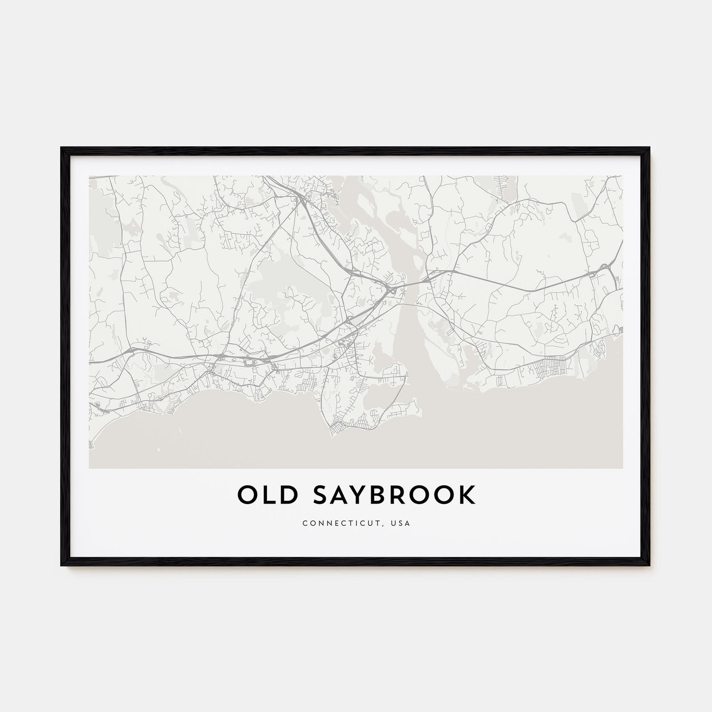 Old Saybrook Map Landscape Poster