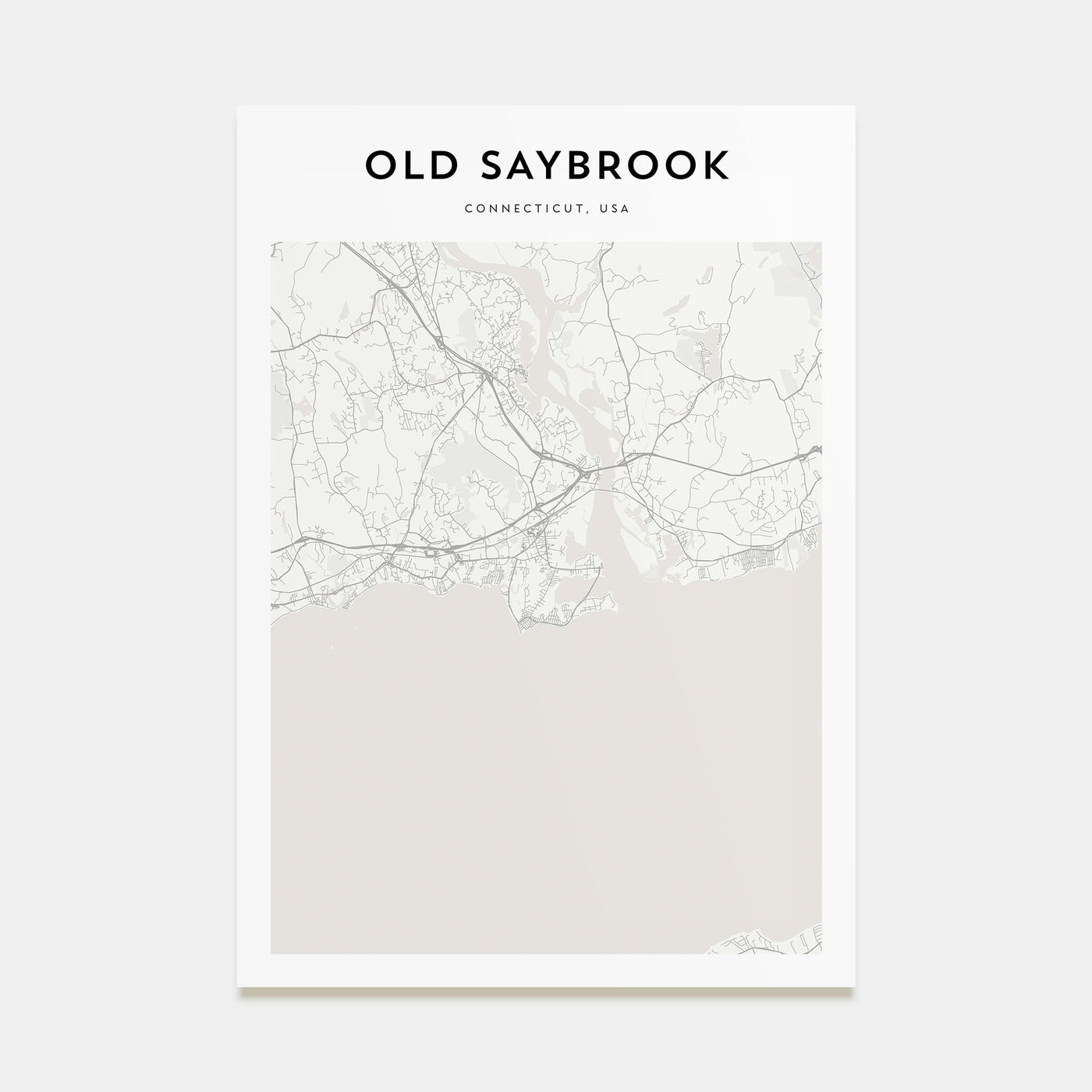 Old Saybrook Map Portrait Poster