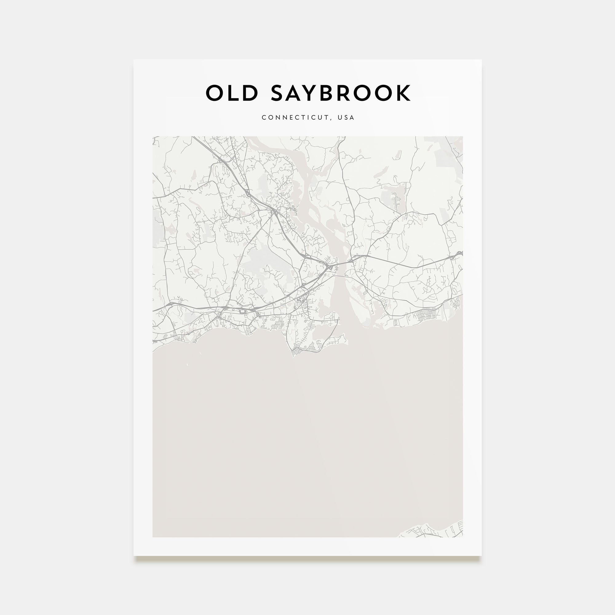 Old Saybrook Map Portrait Poster