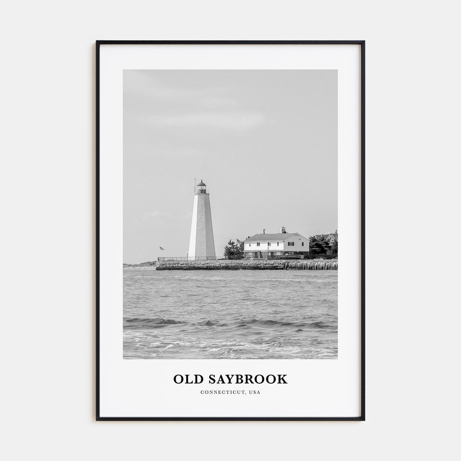 Old Saybrook Portrait B&W Poster
