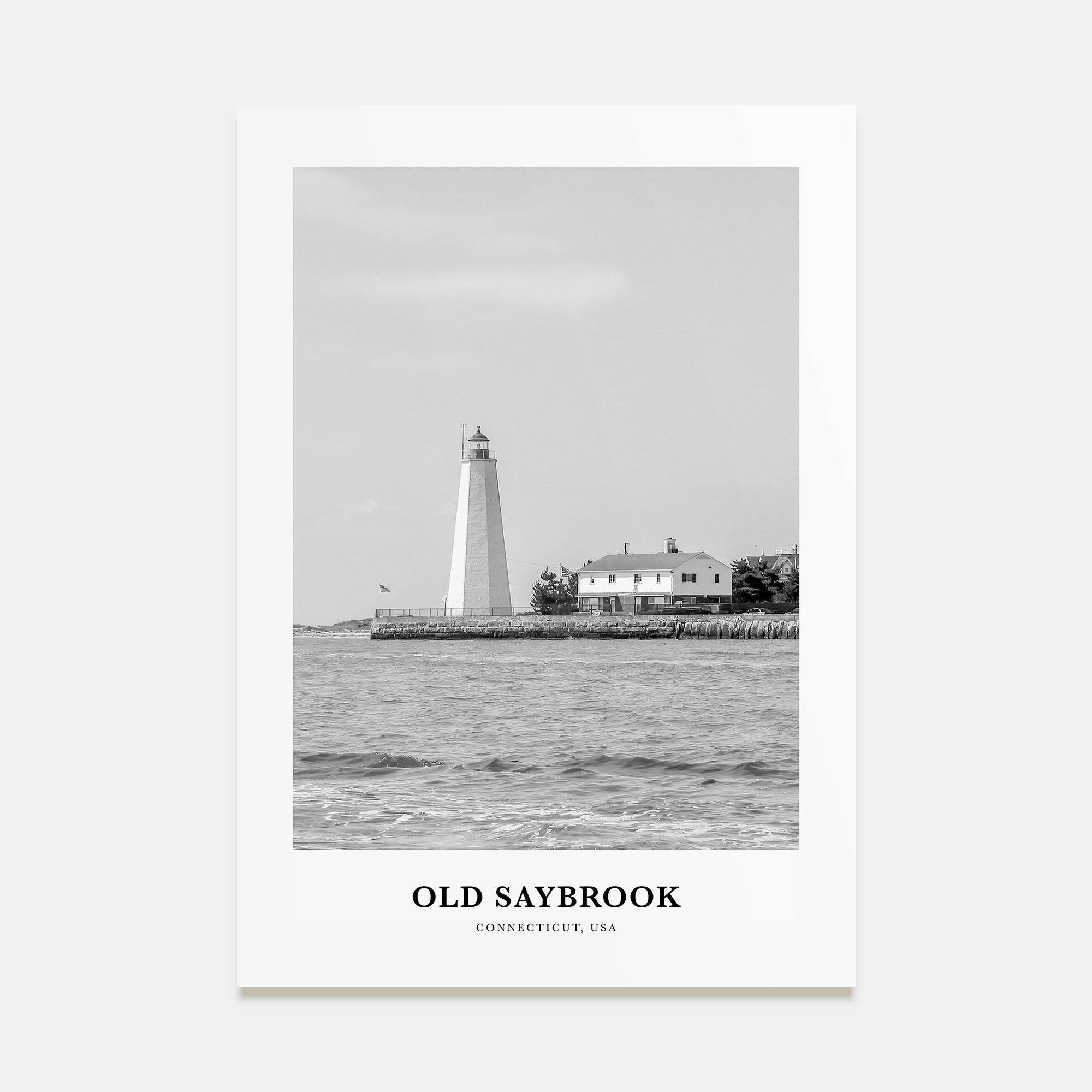 Old Saybrook Portrait B&W Poster