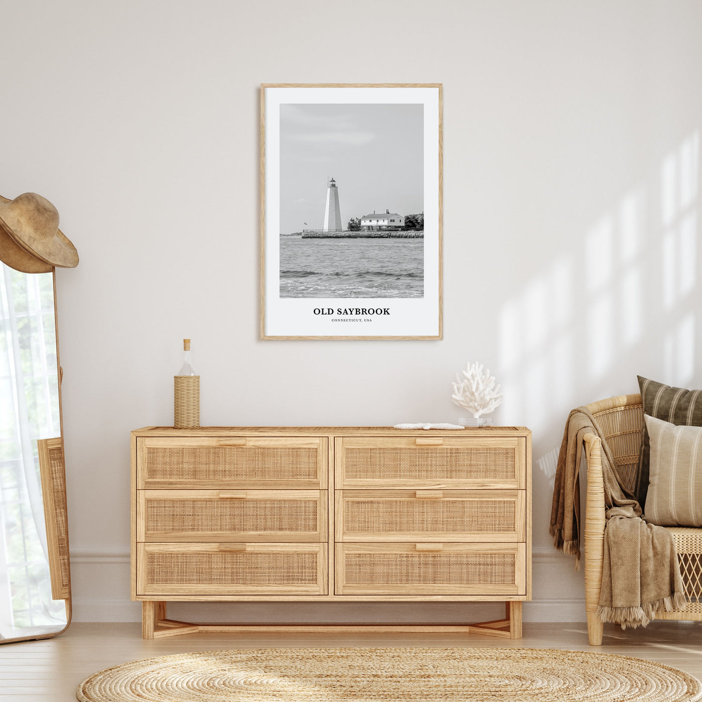 Old Saybrook Portrait B&W Poster