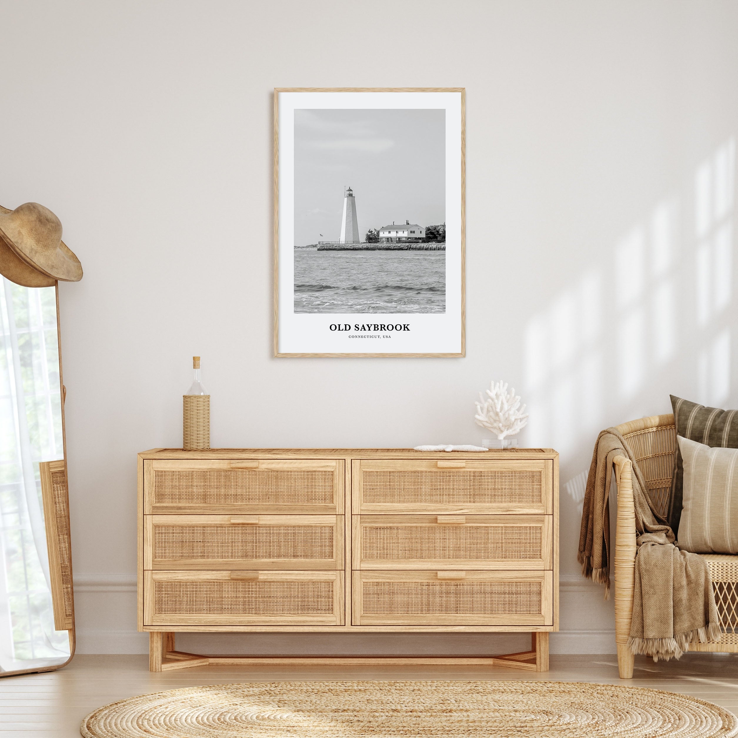 Old Saybrook Portrait B&W Poster