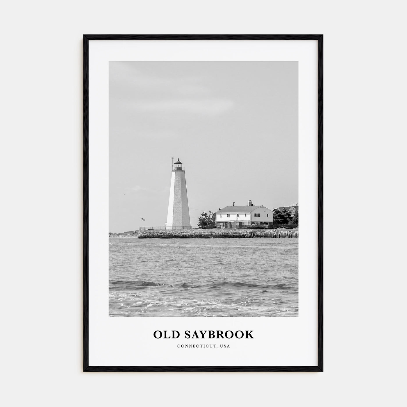 Old Saybrook Portrait B&W Poster
