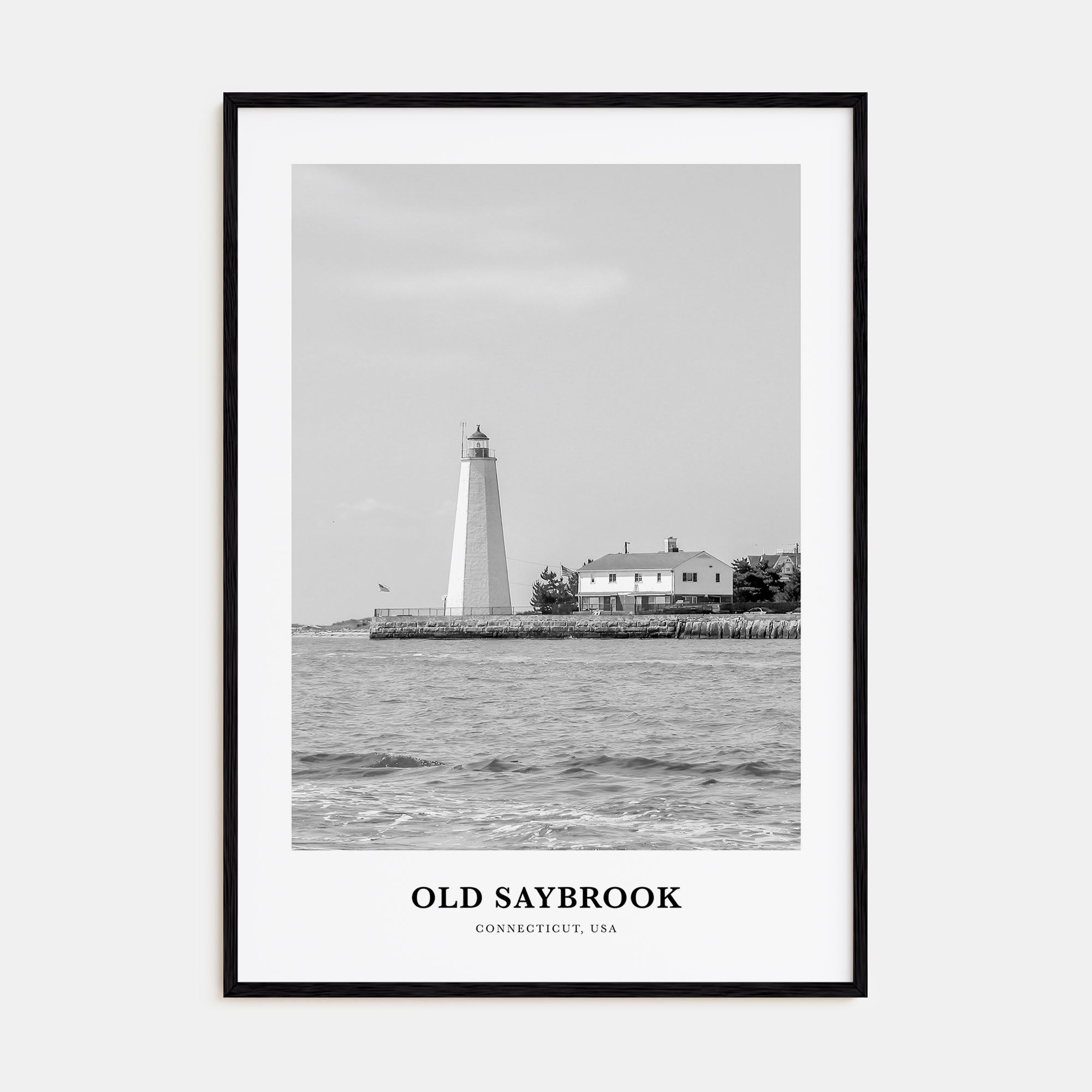 Old Saybrook Portrait B&W Poster