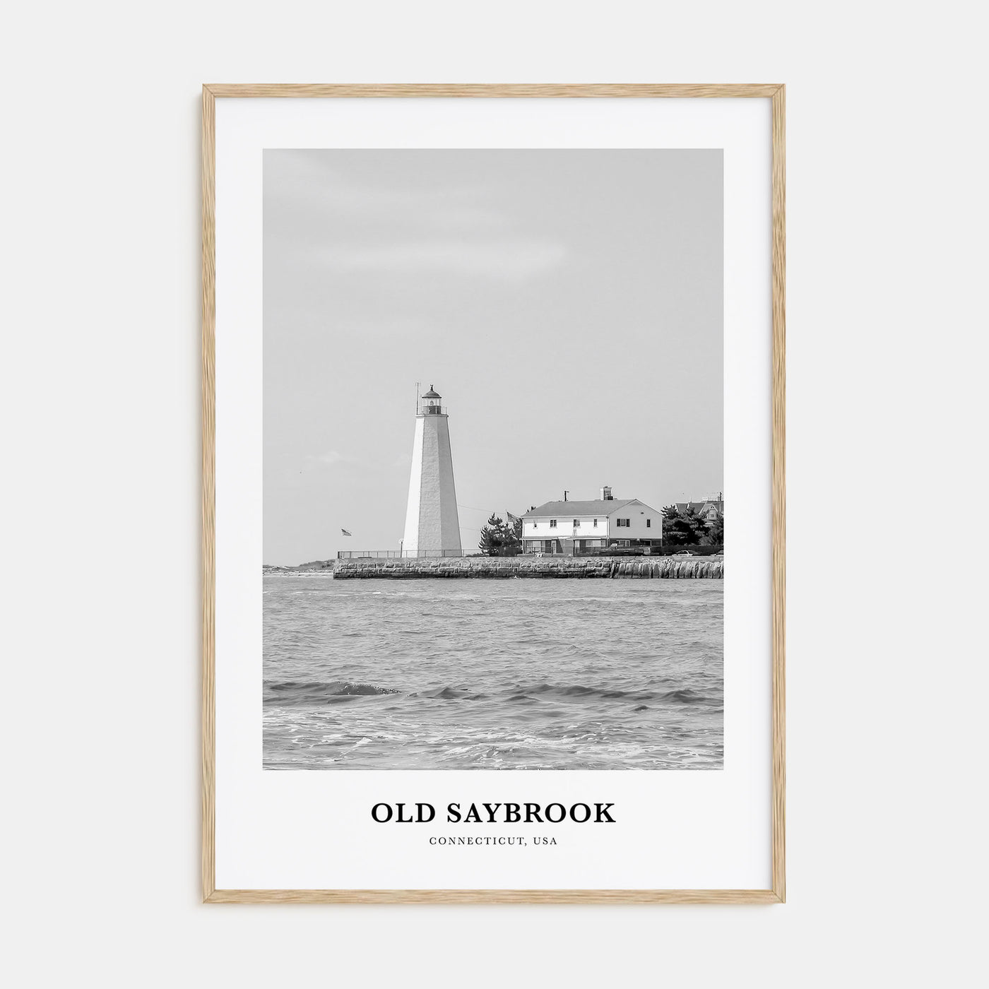 Old Saybrook Portrait B&W Poster