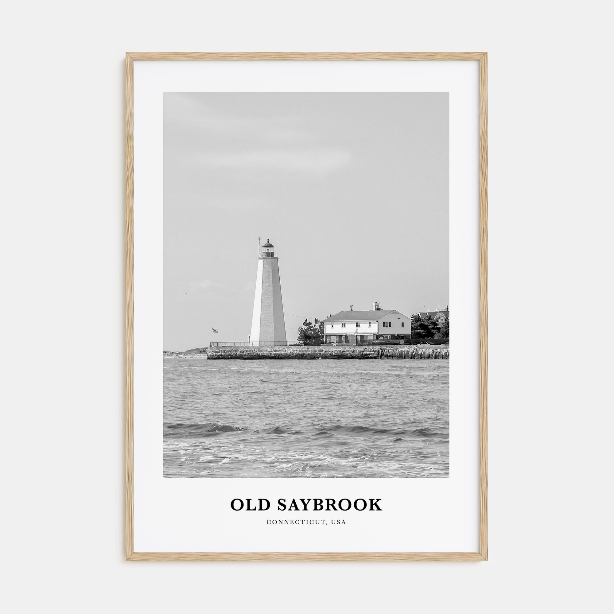 Old Saybrook Portrait B&W Poster
