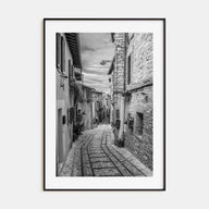 Old Town in Italy Photo B&W Poster