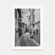 Old Town in Italy Photo B&W Poster