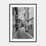Old Town in Italy Photo B&W Poster