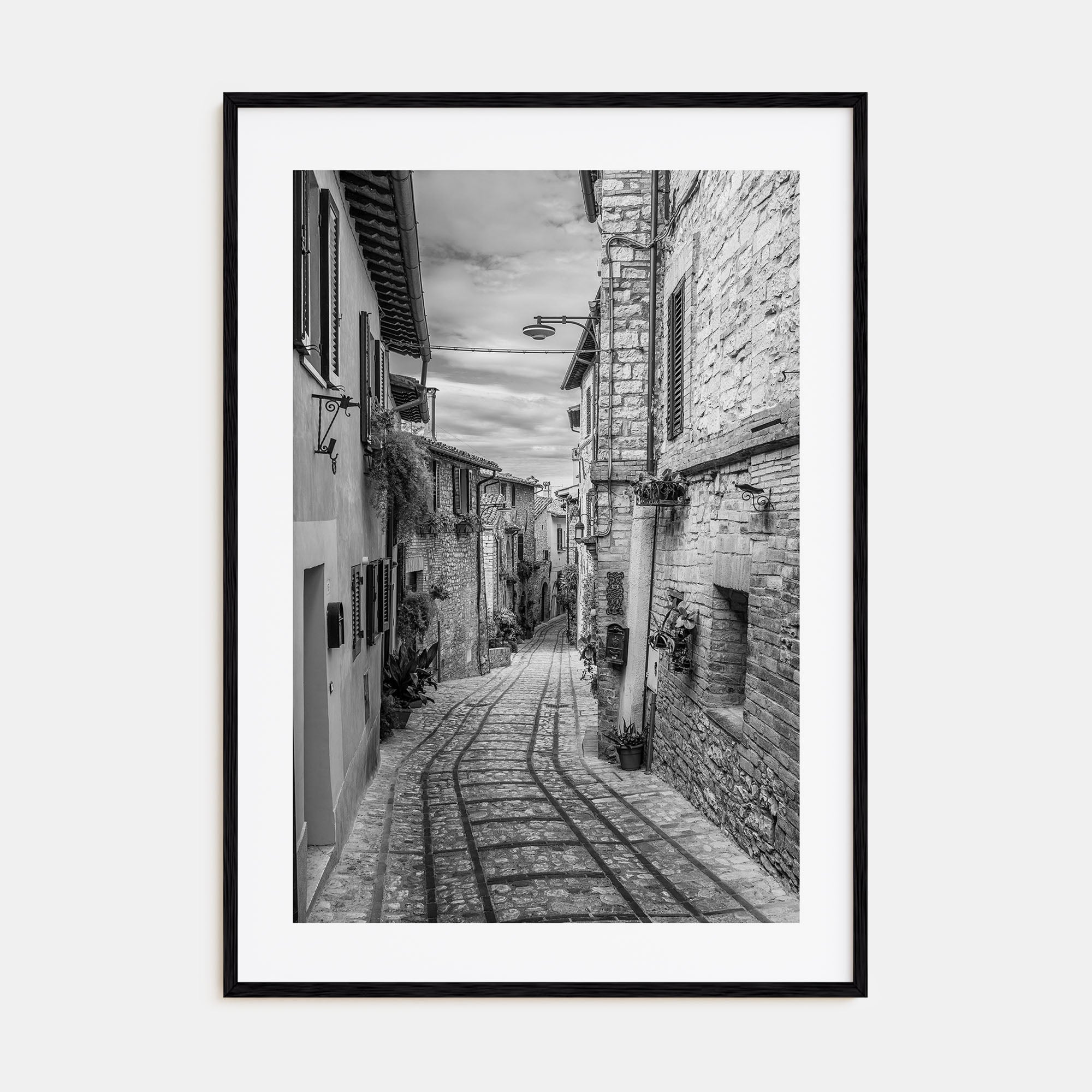 Old Town in Italy Photo B&W Poster