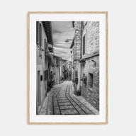 Old Town in Italy Photo B&W Poster